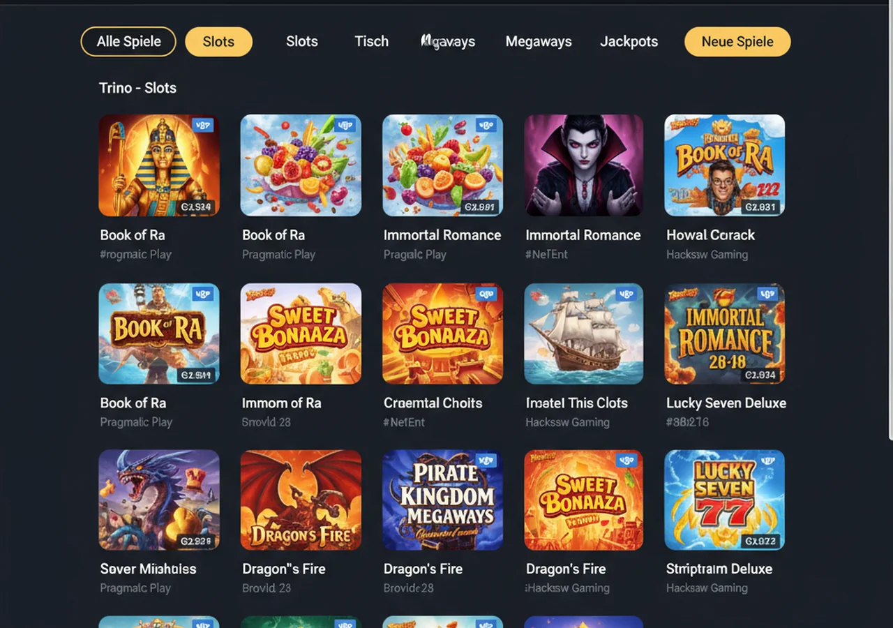 Spielangebot bei Trino – Trino